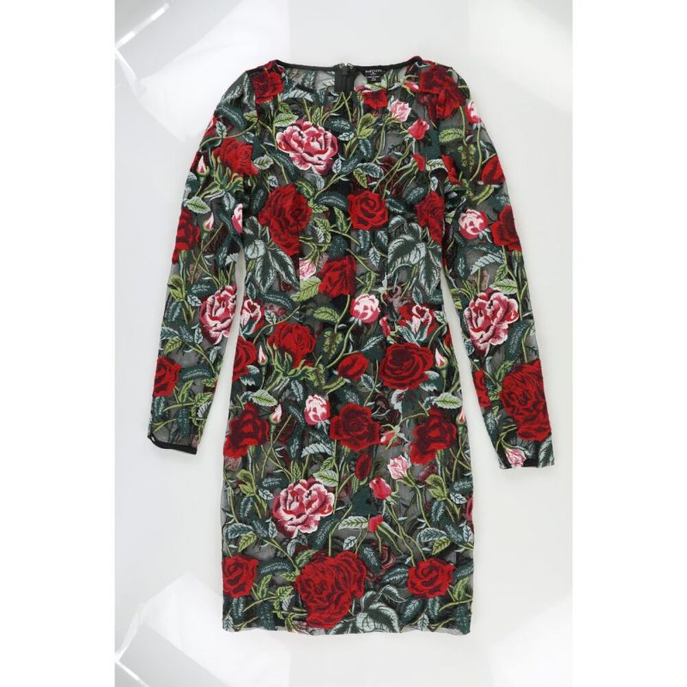 Marciano Womens Floral Embroidery Mini Bodycon Dress, Multicoloured, 6, MP